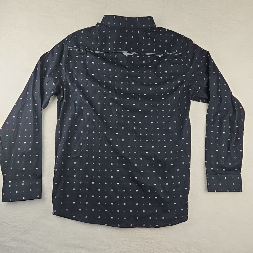 NWT $44 Eighty Eight Button Up Shirt Men XL Black Geometric Cotton Long Sleeve - Picture 9 of 11